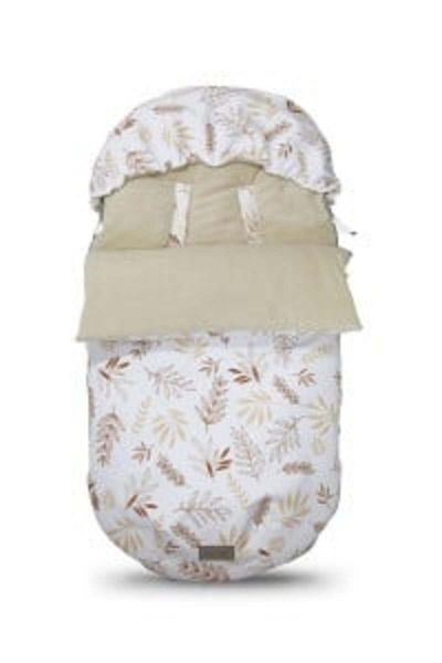 NO BRAND Sac de dormit pentru carucior, 90 x 50 cm, bumbac, velur, poliester, Grain & Ivory