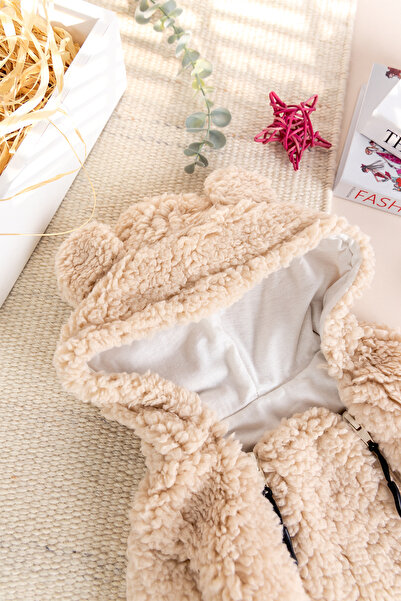 Babymod Welsoft Plush Winter Baby Girl/Boy Jumpsuit with Hooded Teddy Bear Figure