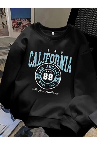 FUFLUNS سويت شيرت بقلنسوة مطبوع عليه كاليفورنيا للجنسين