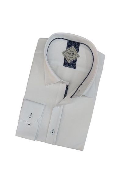 GÖMLEK GALERİSİ Slim Fit Slim Fit Plain Long Sleeve Men's Shirt