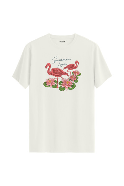Colermi تي شيرت Nilüfer Floral "Summer Love" فلامينجو