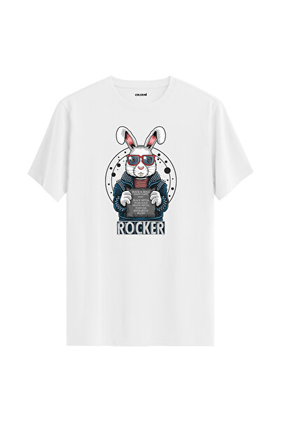 Colermi تي شيرت روكر رابي مطبوع من القطن بنسبة 100%