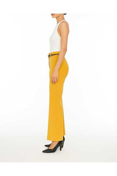 ŞIK VE MUTLU Mustard Belted Carrot Pants