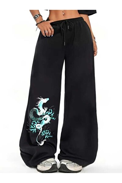 Le Vion Ženske Visok struk Široke nogavice široke Štampano trenirke