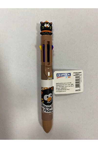 Gıpta 8 Colors Bear and Strange Animal Head 8 Colors Ballpen Multicolor Ballpen