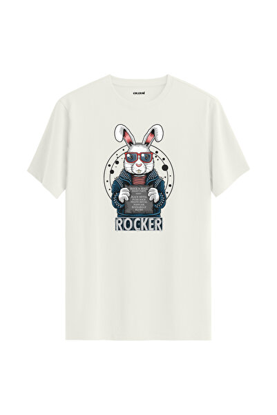 Colermi تي شيرت روكر رابي مطبوع من القطن بنسبة 100%