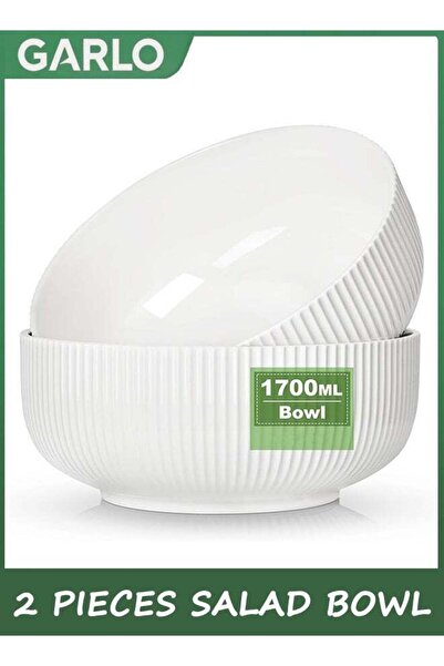Generic Salad Bowl 2 Pack, Ceramic Serving Bowl Set, Deep Bowl for Kitchen, W...