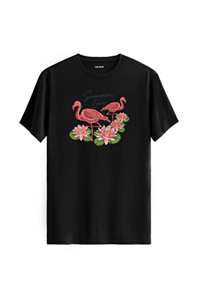 Colermi تي شيرت Nilüfer Floral "Summer Love" فلامينجو