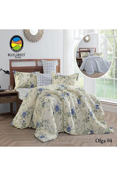 PROMISE Olga Queen Size Comforter, Double-Sided Cotton, 4 Pieces