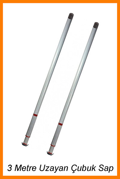 Bundera Zelt Teleskopik 3 Metre Uzayan Çubuk Sap ( 2 Adet ) Kamp Plaj Çadırı Tente Gölgelik Direği