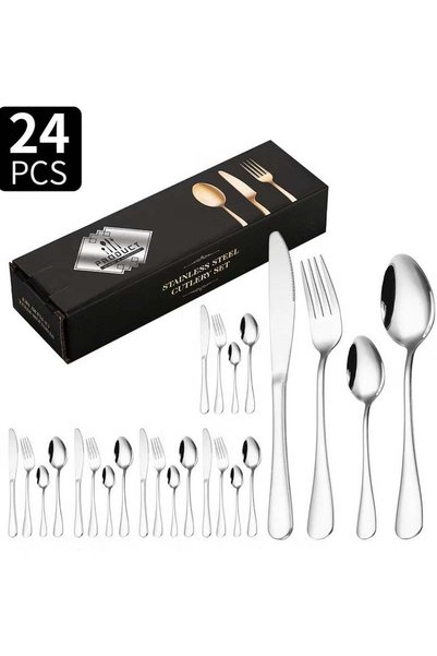 Generic 24-Piece Stainless Steel Cutlery Set – Silver Finish
