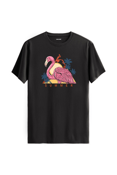 Colermi تي شيرت فلامينجو صيفي مطبوع 100% قطن