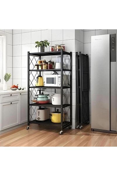 MOSTAFA 5-Tier Foldable Iron Kitchen Storage Rack