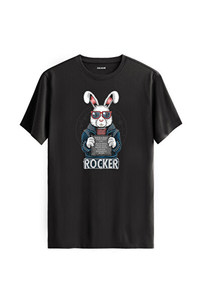 Colermi تي شيرت روكر رابي مطبوع من القطن بنسبة 100%