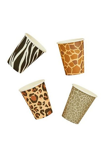 Generic Hootyballoo Animal Print Paper Cups 8Oz.