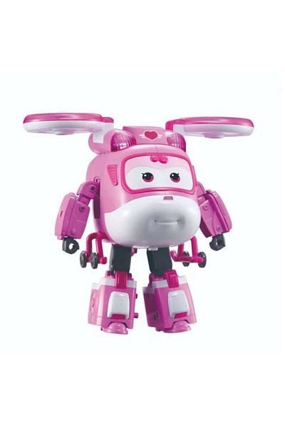 super wings Avion transformabil, Super Wings, Dizzy, Cu Sunete si Lumini, 17Cm +1 Sticker