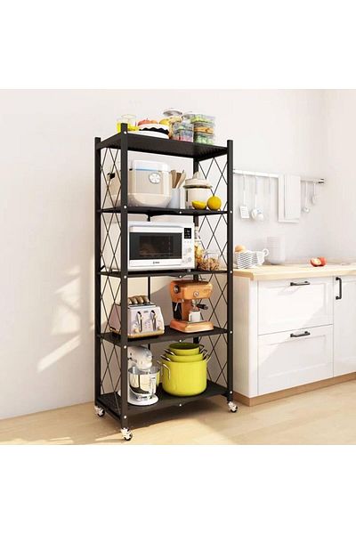 MOSTAFA 5-Tier Foldable Iron Kitchen Storage Rack