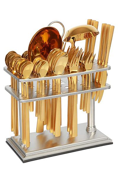 Generic Life Smile Cutlery Set 38-Piece 18/10 Stainless Steel Spoon and Fork Set - Knife and Forks with cut
