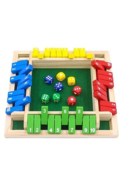 LEIBOO Joc de societate Shut the Box din lemn, 2-4 jucători, multicolor