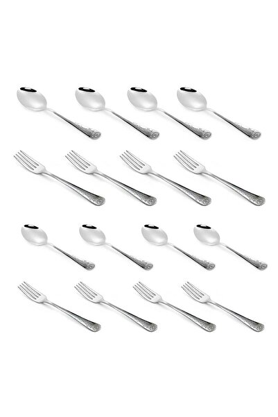 Generic BLACKSTONE Stainless Steel Teaspoon Tablespoon Tea Fork Table Fork 16Pcs Cutlery Set