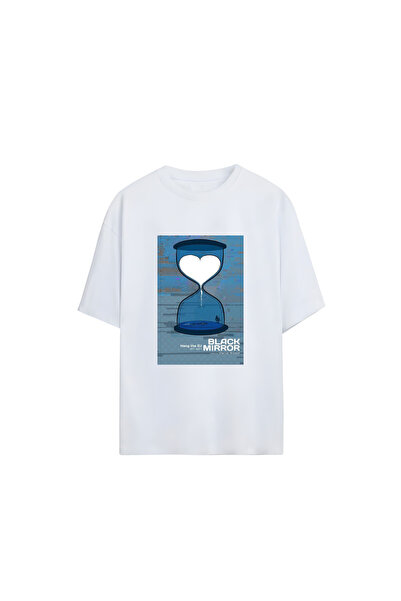 GraffTee تي شيرت قطن كبير الحجم للجنسين من بلاك ميرور