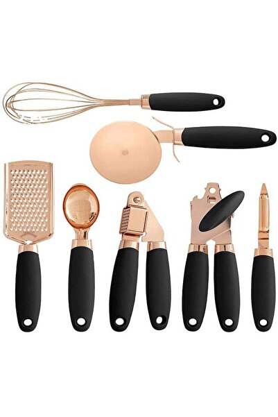 Generic Perfii 7-Piece Copper Coated Kitchen Gadget Set - Non-stick Utensils with Soft Touch Silicone Handl