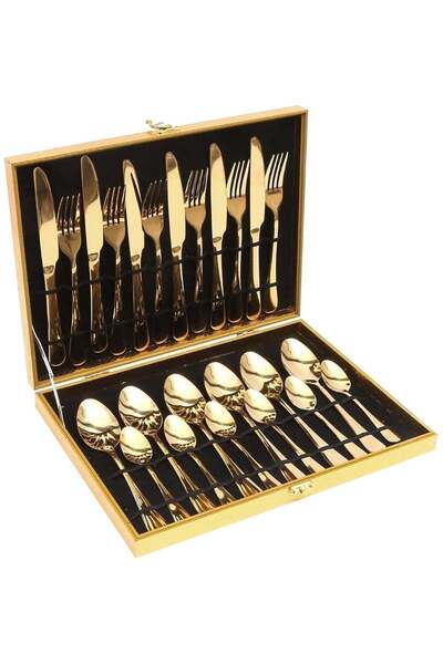 Generic 24-Piece Stainless Steel Luxury Cutlery Set Spoons, Forks, and Knives...