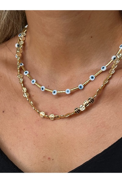 Twinssis Accessories قلادة عصا مطرزة بعين الشر