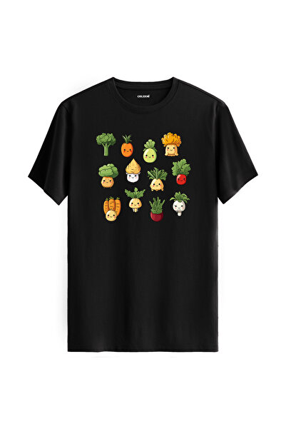 Colermi تي شيرت مطبوع عليه شخصيات نباتية مصنوع من القطن بنسبة 100%