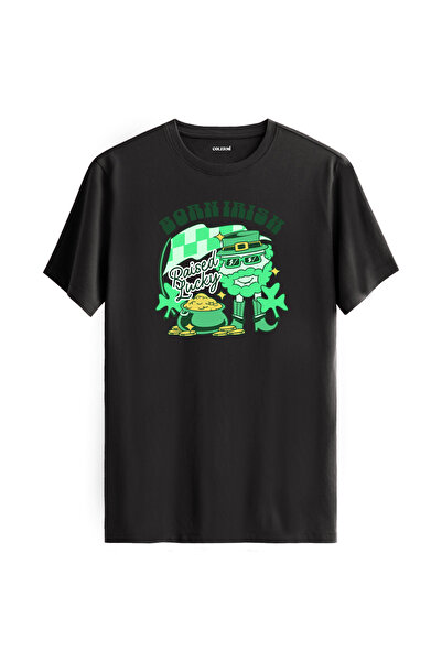 Colermi تي شيرت مكتوب عليه Born Irish Raised Lucky