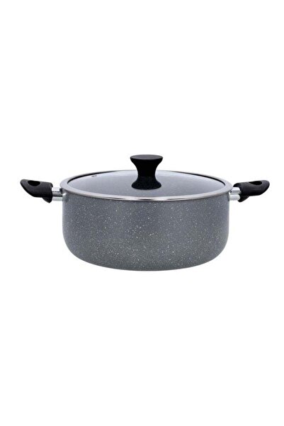 Generic DELCASA Granite Coated Casserole With Glass Lid Grey 20 x 9 x 2.5cm