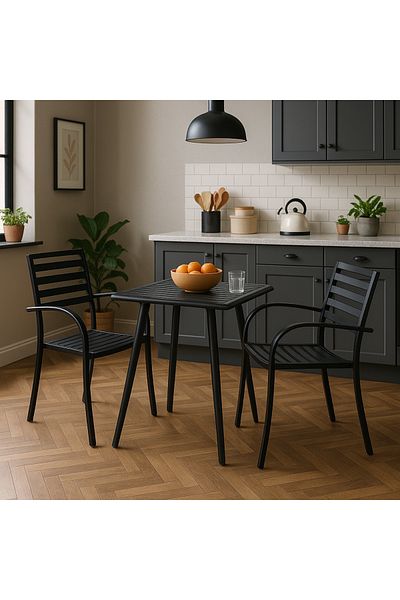 Vi Markets Outdoor seating set - 3 pieces, black iron