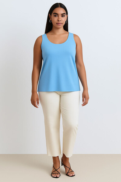 EFFE 3 Pieces A-Line Plus Size Cotton Thick Strap Tank Top T-Shirt