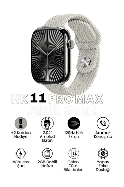 NS Store HK11 Pro Max Akıllı Saat | AMOLED Ekran, Tüm Telefonlara Uyumlu, Kor...