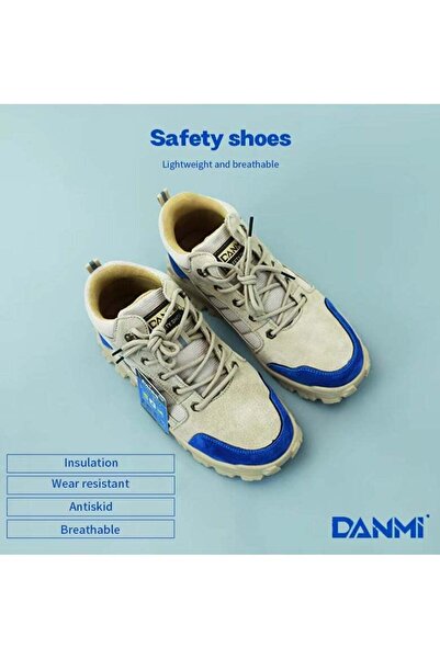 DANMI حذاء أمان رجالي بمقدمة فولاذية ونعل كيفلر، مقاس 41