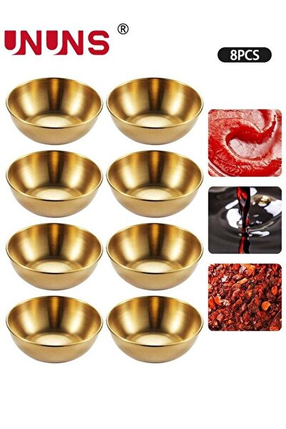 Generic 8-Piece Sauce Dish Set,3.1 Inch Stainless Steel Mini Individual Sauce...