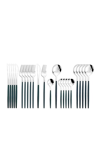 Generic MahMir® Flatware Serving Set 24 Piece, Stainless Steel Silverware Set...
