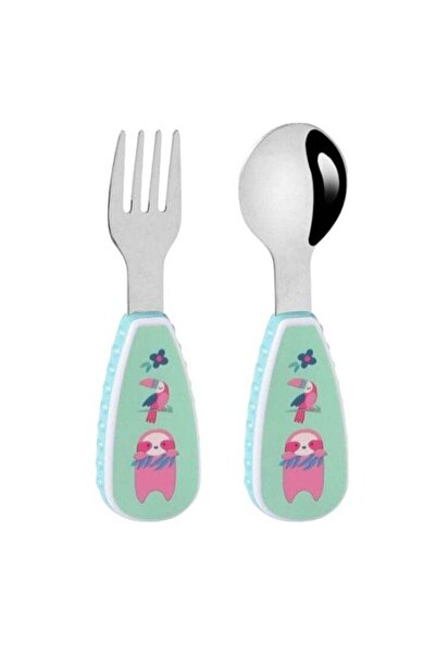 Generic Sloth Kids Spoon and Fork Cutlery Set with Case