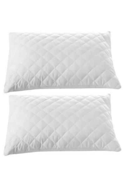 ROYAM 2 Pack Quilted Zippered Pillow Protector Mattresses - White - 50 X 70