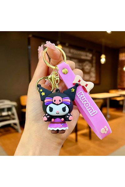 SUMAKA Kuromi Cartoon Keychain Key Ring Bag Charm Silicone Gift