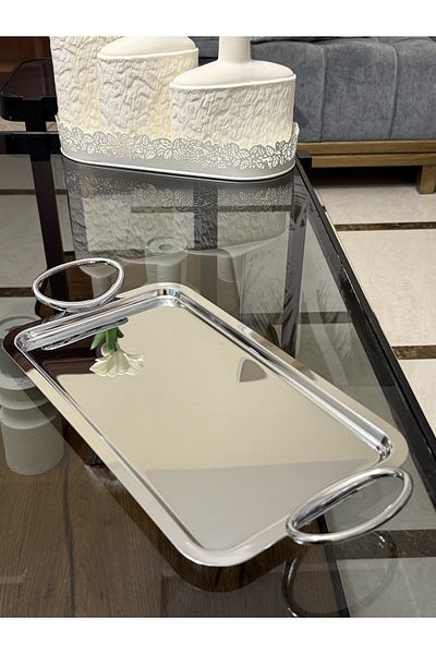 aljahwari Rectangular serving tray with rounded handle, size 18 x 31
