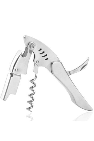 Generic Beram Multifunctional Waiters Corkscrew, Stainless Steel, Bottle Opener with Foil Cutter, Portable,