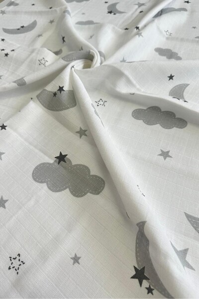 Huglette غطاء وبطانية موسلين منقوشة