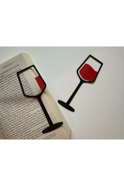 Atsu 3D علامة مرجعية بتصميم كأس النبيذ - طابعة ثلاثية الأبعاد مصنوعة من البلاستيك، هدية مزخرفة وعصرية