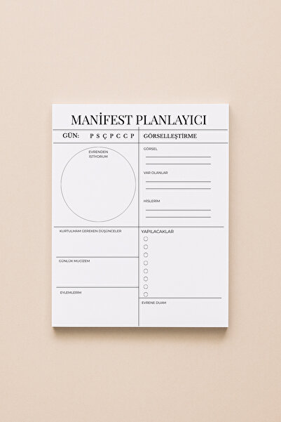 Tasarım Sukha Manifest Planlayıcı Özel Bloknot Kullan At