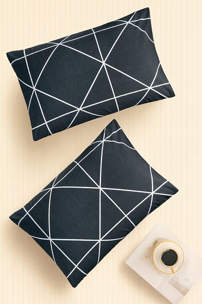 İQON |   Pattern |   Ranforce 2-Piece Pillowcase Set |   Geometric Gray