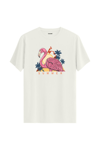 Colermi تي شيرت فلامينجو صيفي مطبوع 100% قطن