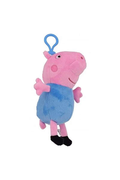 Peppa Pig Jucarie din plus cu breloc, Peppa Pig, George, Albastru, 16cm