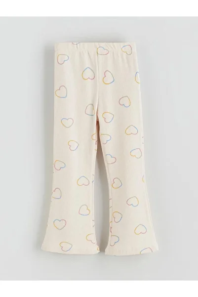 LC Waikiki Lcw Elastic Waist Heart Printed Girls' Leggings (W5)