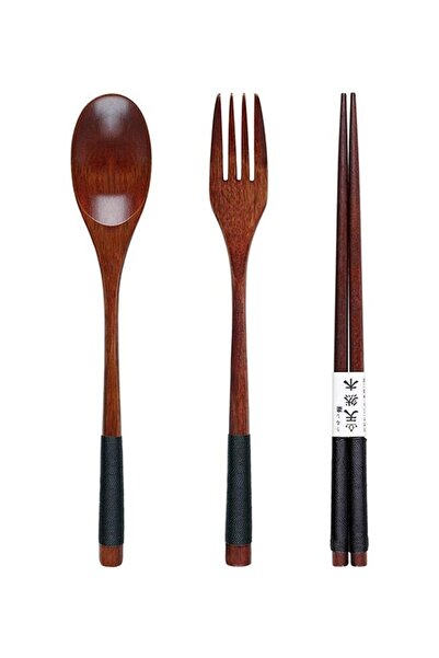 Generic 3-Piece Wooden Dinnerware Set Multicolour